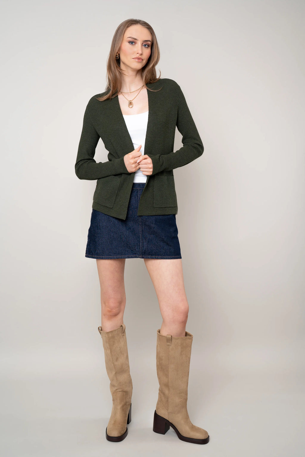 Cyrus - The Waffle Stitch Open Cardigan