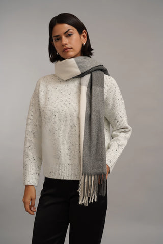 The Colorblock Fringe Scarf