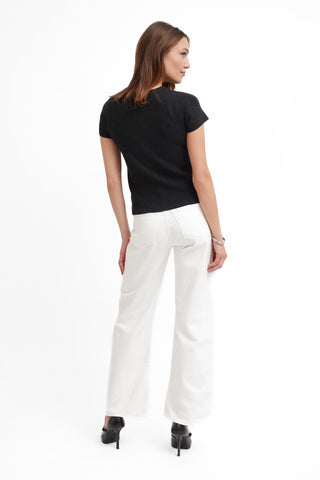 The Textured Button Short Sleeve Cardigan