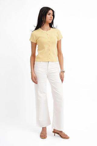 The Textured Button Short Sleeve Cardigan