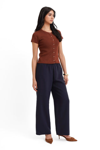 The Textured Button Short Sleeve Cardigan