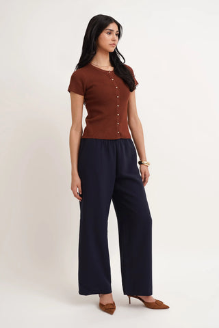 The Textured Button Short Sleeve Cardigan