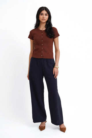 The Textured Button Short Sleeve Cardigan