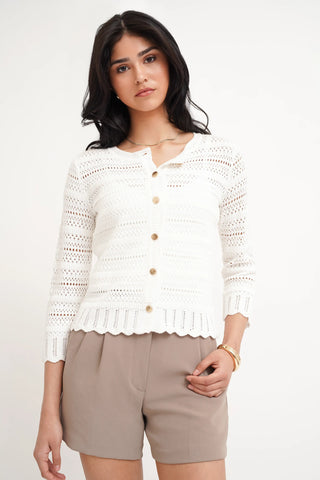 The Openwork Scallop Cardigan