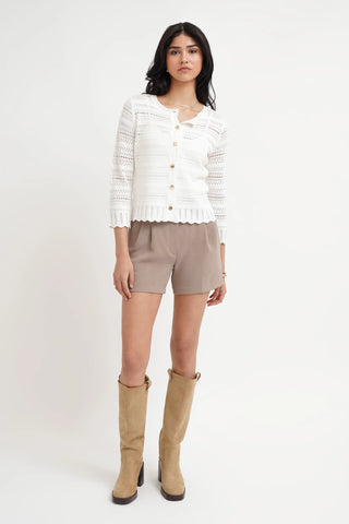 The Openwork Scallop Cardigan