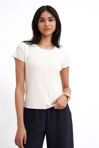 The Slim Button Knit Tee