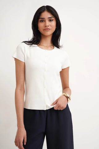 The Slim Button Knit Tee
