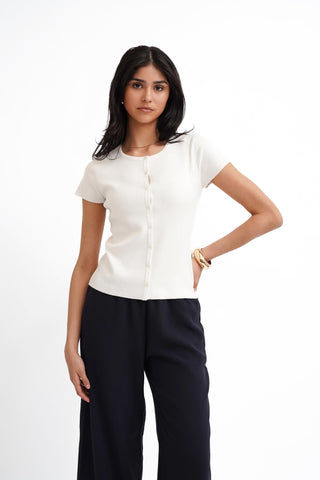 The Slim Button Knit Tee