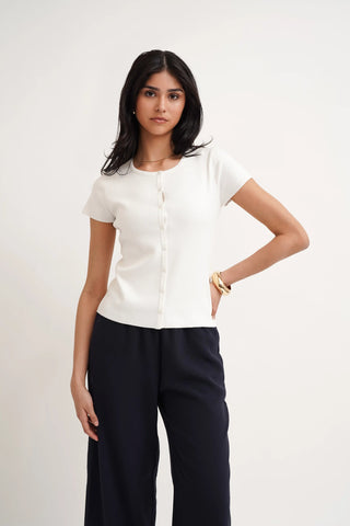The Slim Button Knit Tee