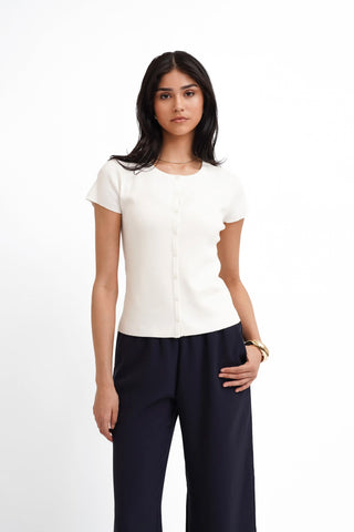 The Slim Button Knit Tee