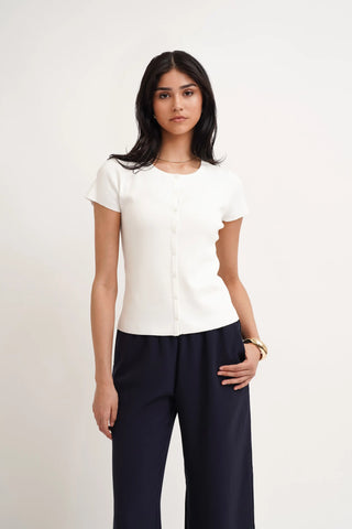The Slim Button Knit Tee