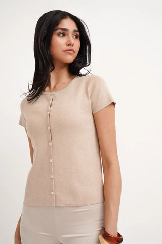 The Slim Button Knit Tee