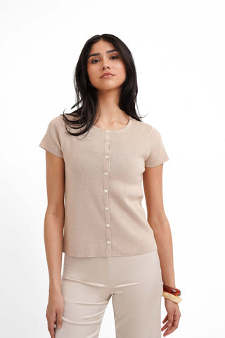 The Slim Button Knit Tee