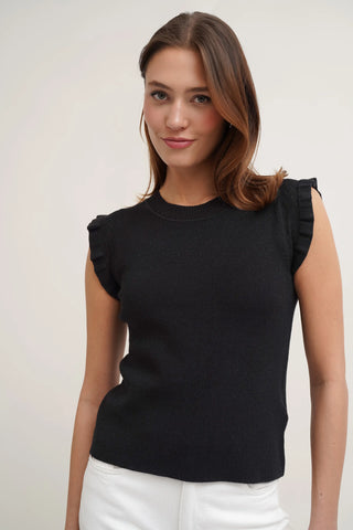 The Ruffle Trim Knit Shell