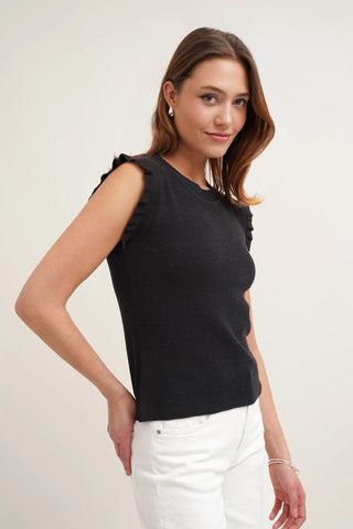 The Ruffle Trim Knit Shell