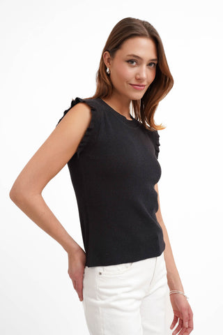 The Ruffle Trim Knit Shell