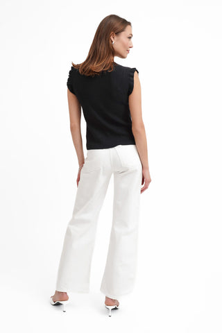 The Ruffle Trim Knit Shell