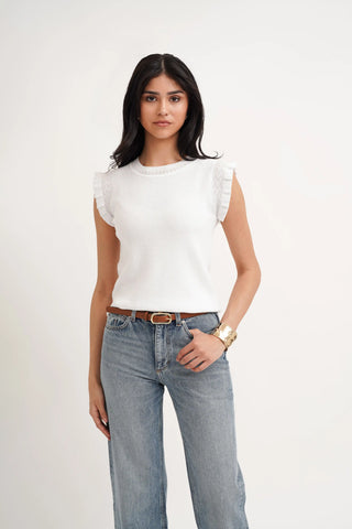 The Ruffle Trim Knit Shell