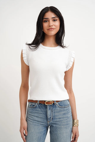 The Ruffle Trim Knit Shell