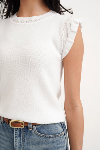 The Ruffle Trim Knit Shell