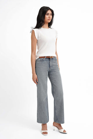 The Ruffle Trim Knit Shell