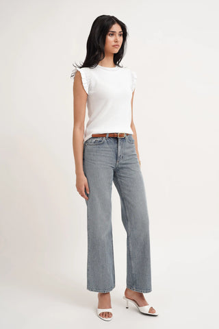 The Ruffle Trim Knit Shell