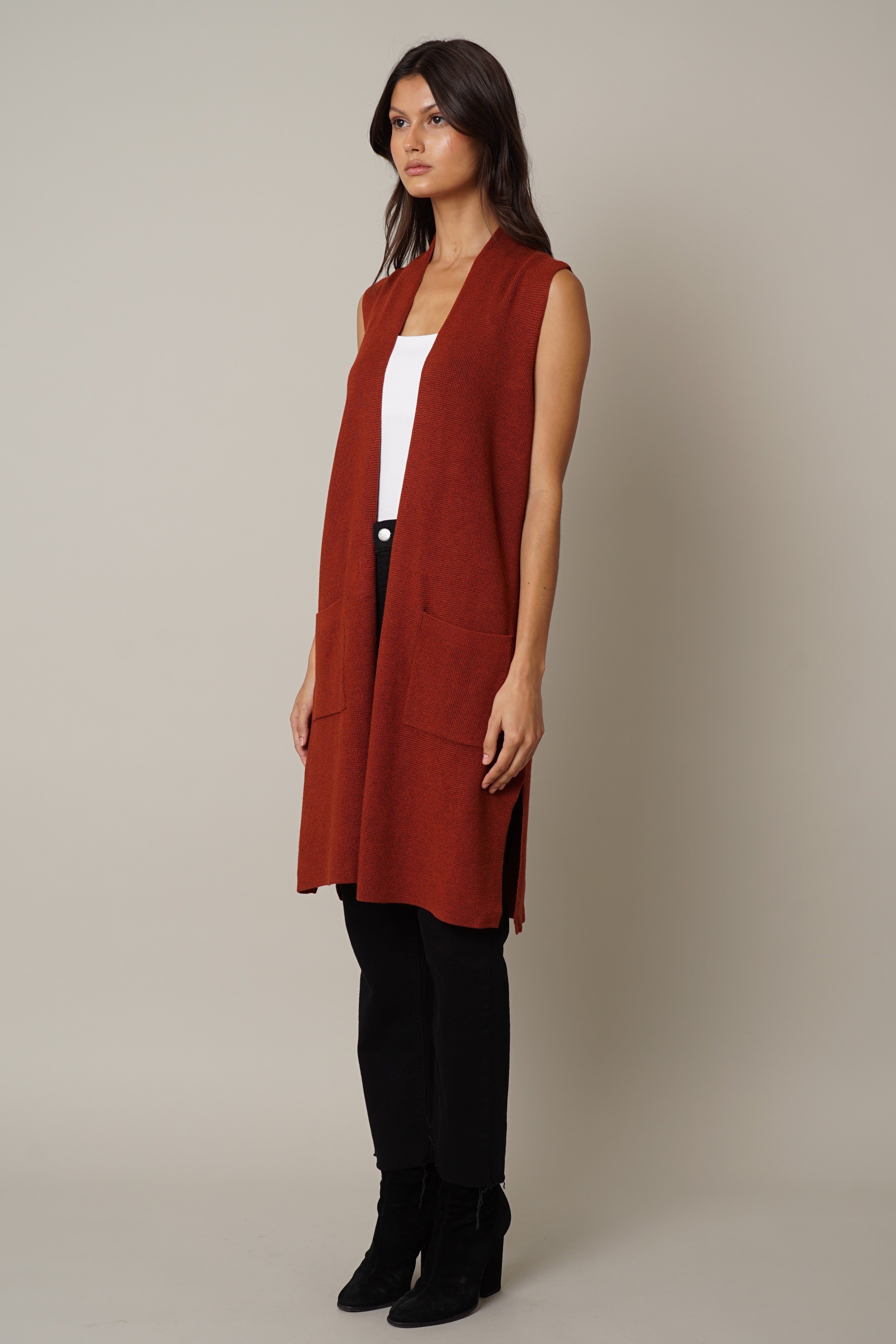 Sleeveless Duster Vest - Cyrus