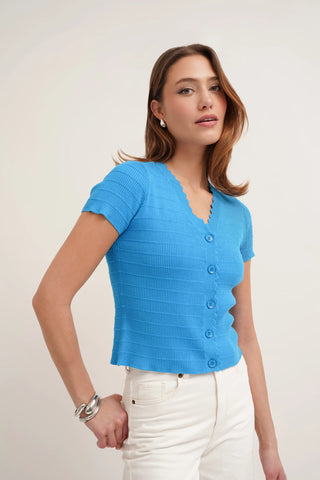 The Scalloped V Cardigan