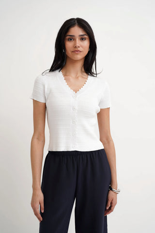 The Scalloped V Cardigan