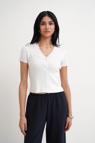 The Scalloped V Cardigan