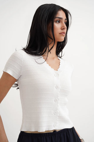 The Scalloped V Cardigan