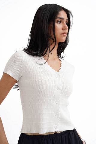 The Scalloped V Cardigan