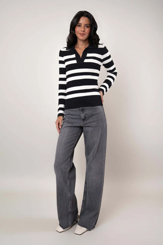 The Striped Collared Sweater
