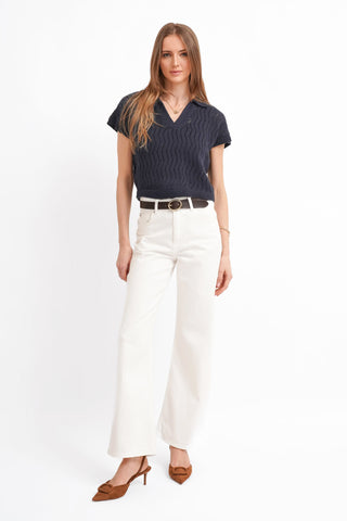 The Pointelle Polo Knit