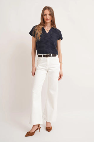 The Pointelle Polo Knit