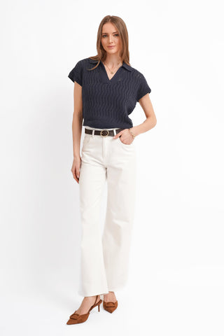 The Pointelle Polo Knit
