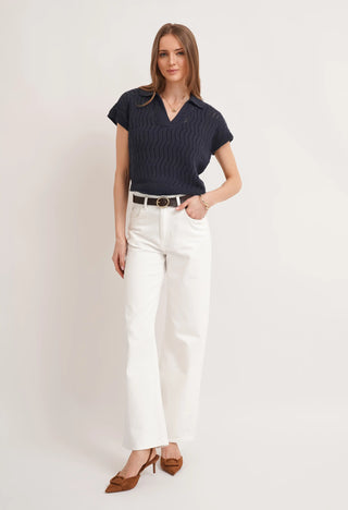 The Pointelle Polo Knit