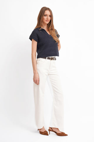 The Pointelle Polo Knit