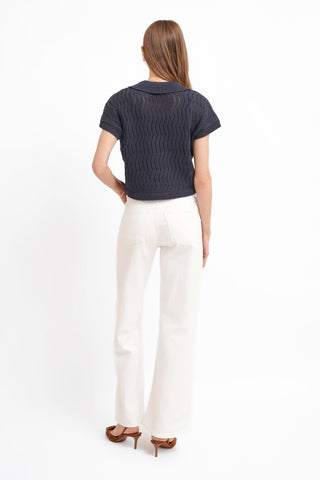 The Pointelle Polo Knit