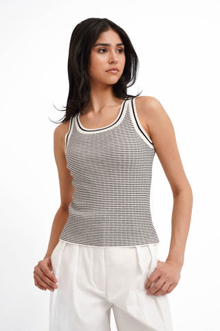 The Contrast Stripe Knit Tank