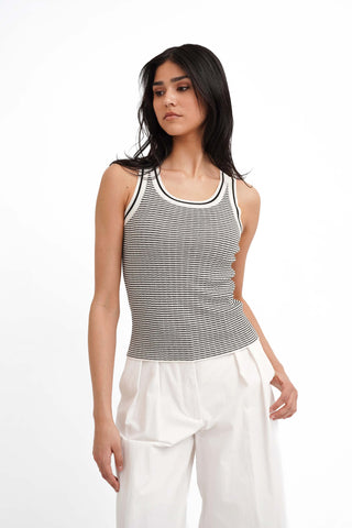 The Contrast Stripe Knit Tank