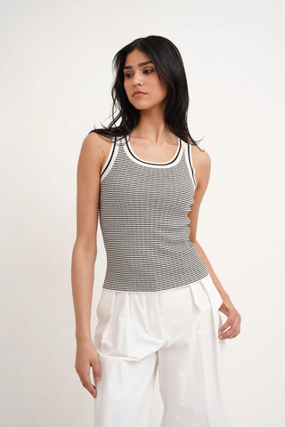 The Contrast Stripe Knit Tank