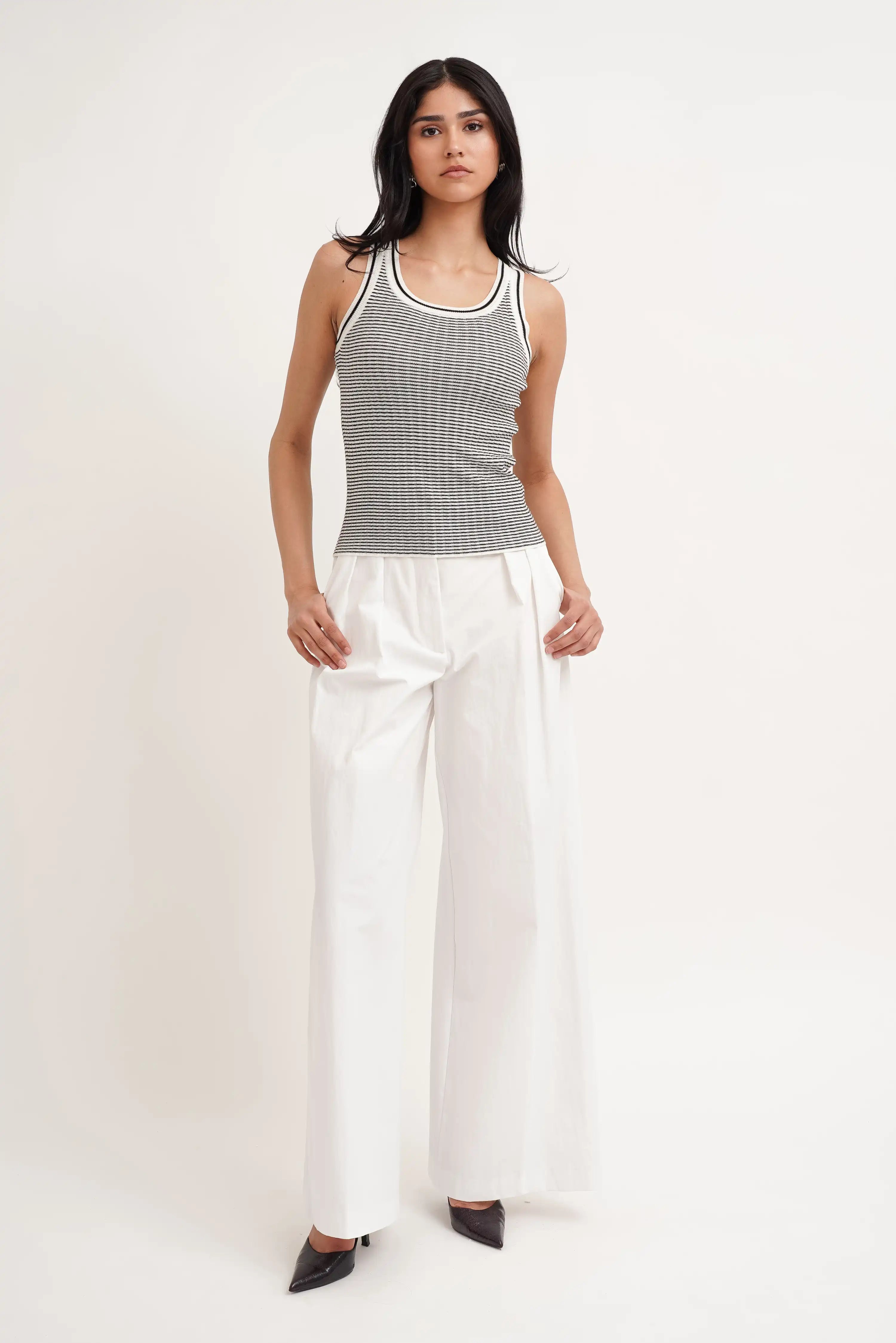 The Contrast Stripe Knit Tank