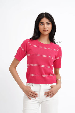 The Contrast Stitch Knit Tee