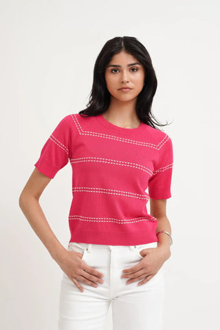 The Contrast Stitch Knit Tee