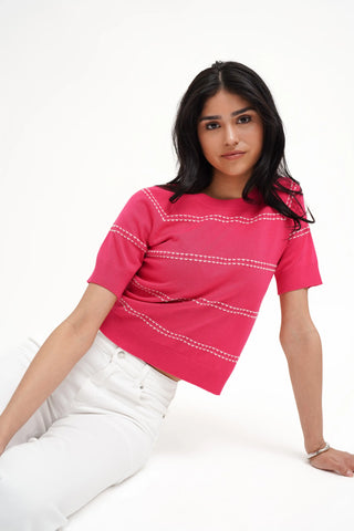 The Contrast Stitch Knit Tee