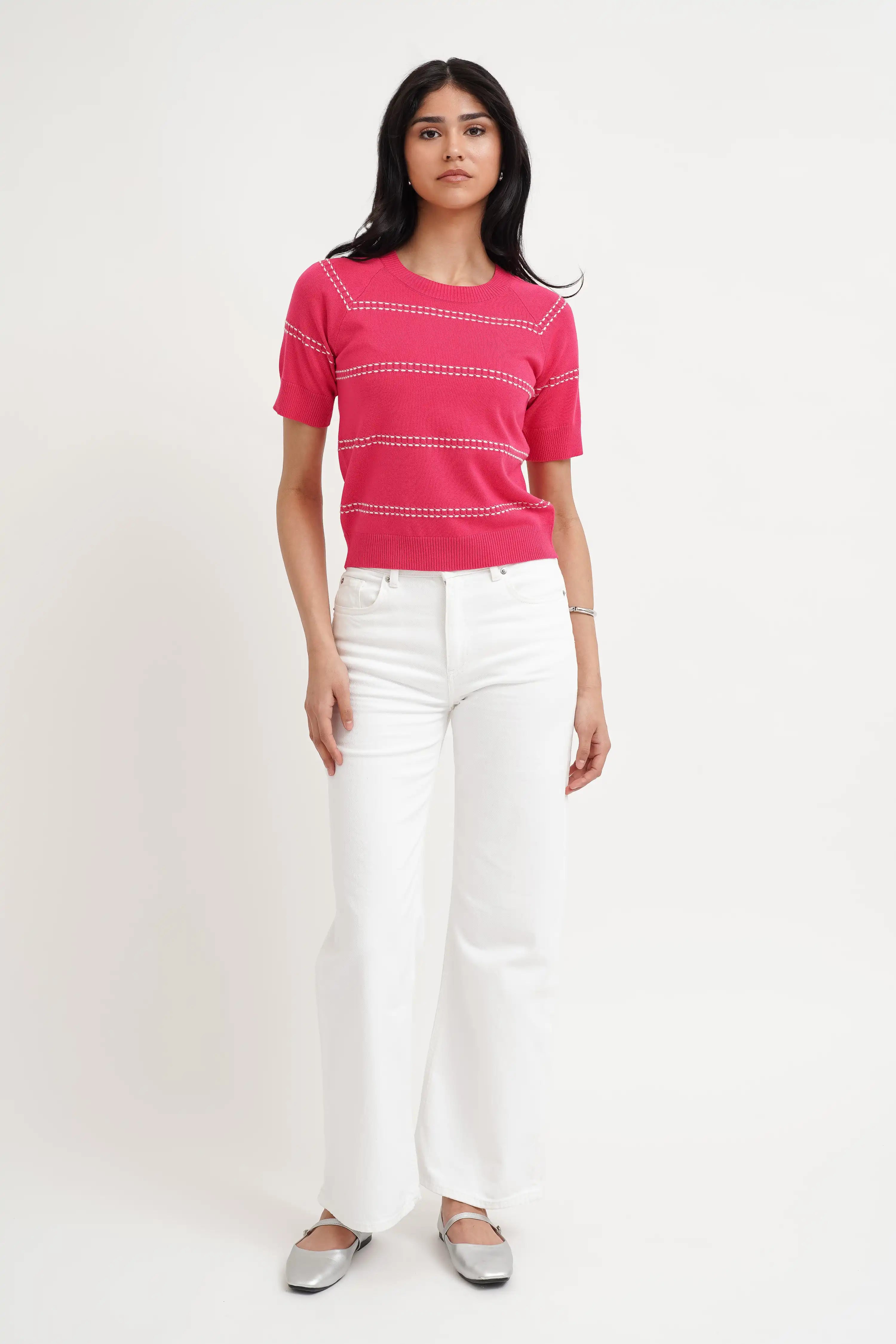 The Contrast Stitch Knit Tee