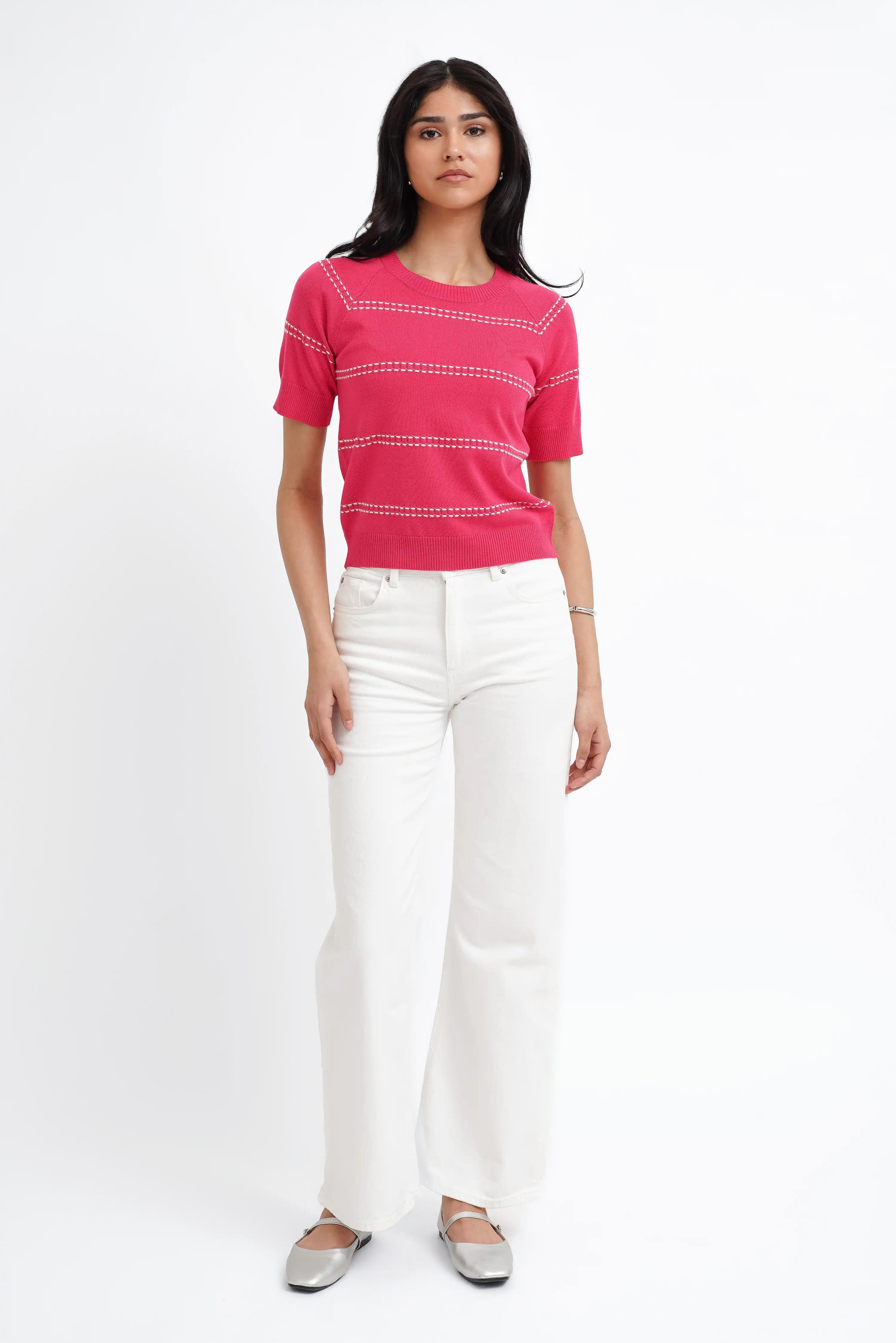 The Contrast Stitch Knit Tee
