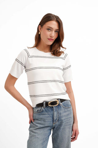 The Contrast Stitch Knit Tee