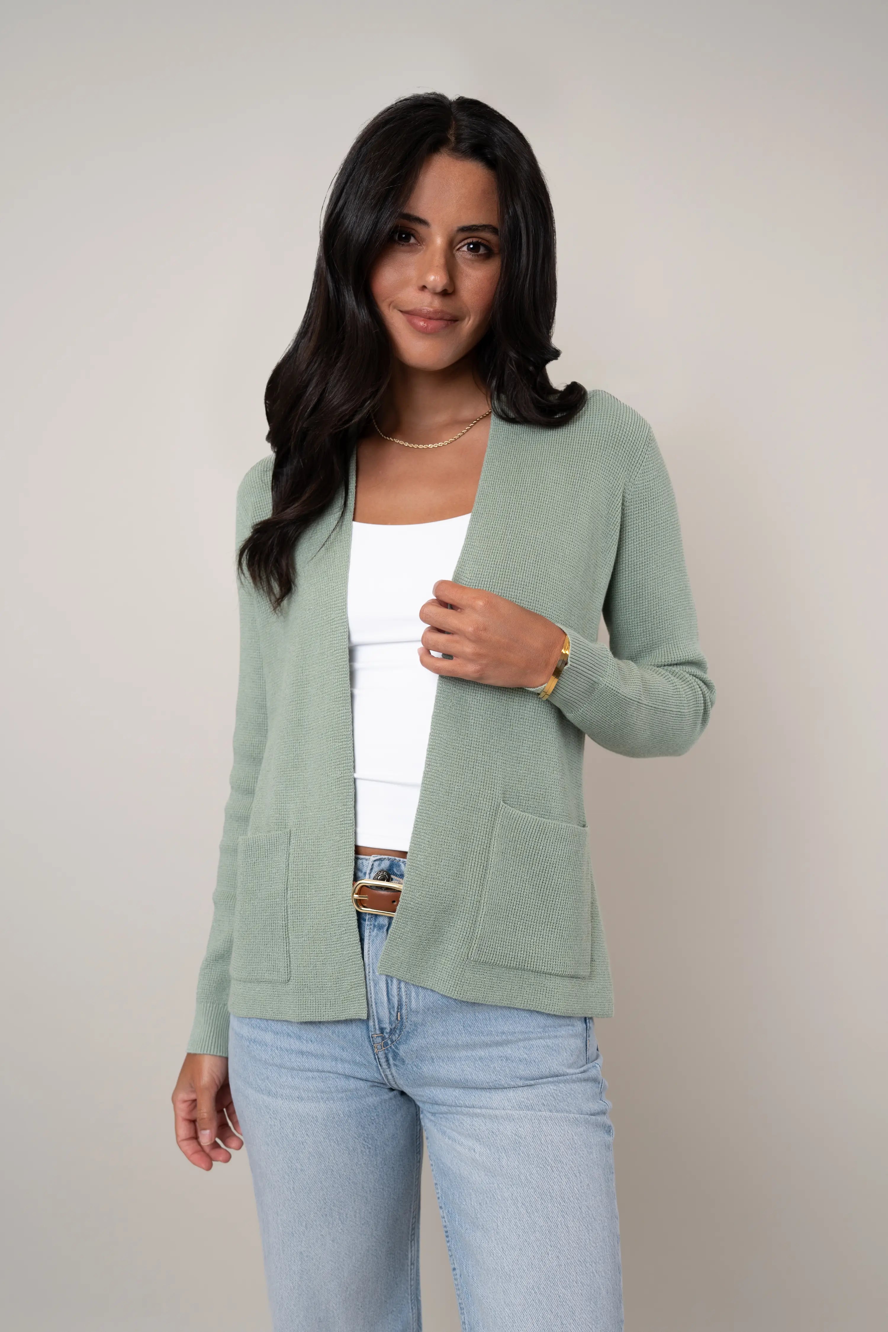 Cyrus - The Waffle Stitch Open Cardigan